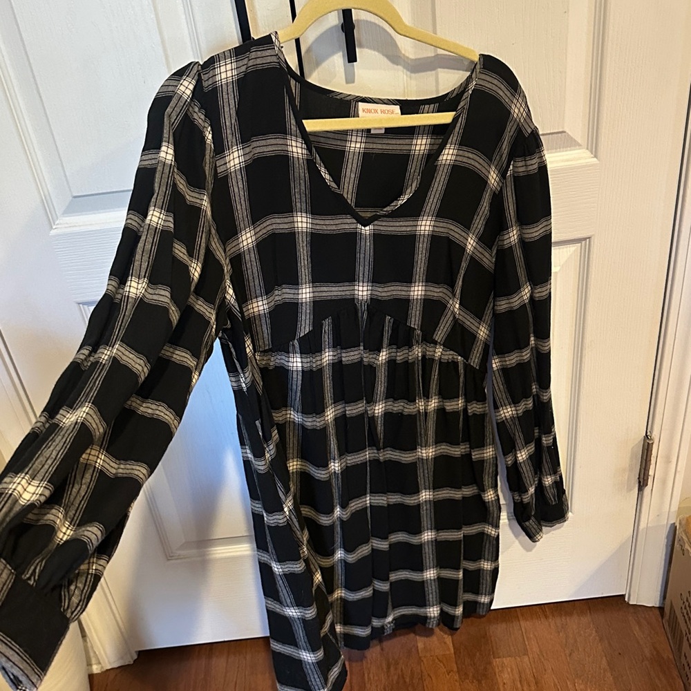 Knox Rose Black and White Checkered Dress
